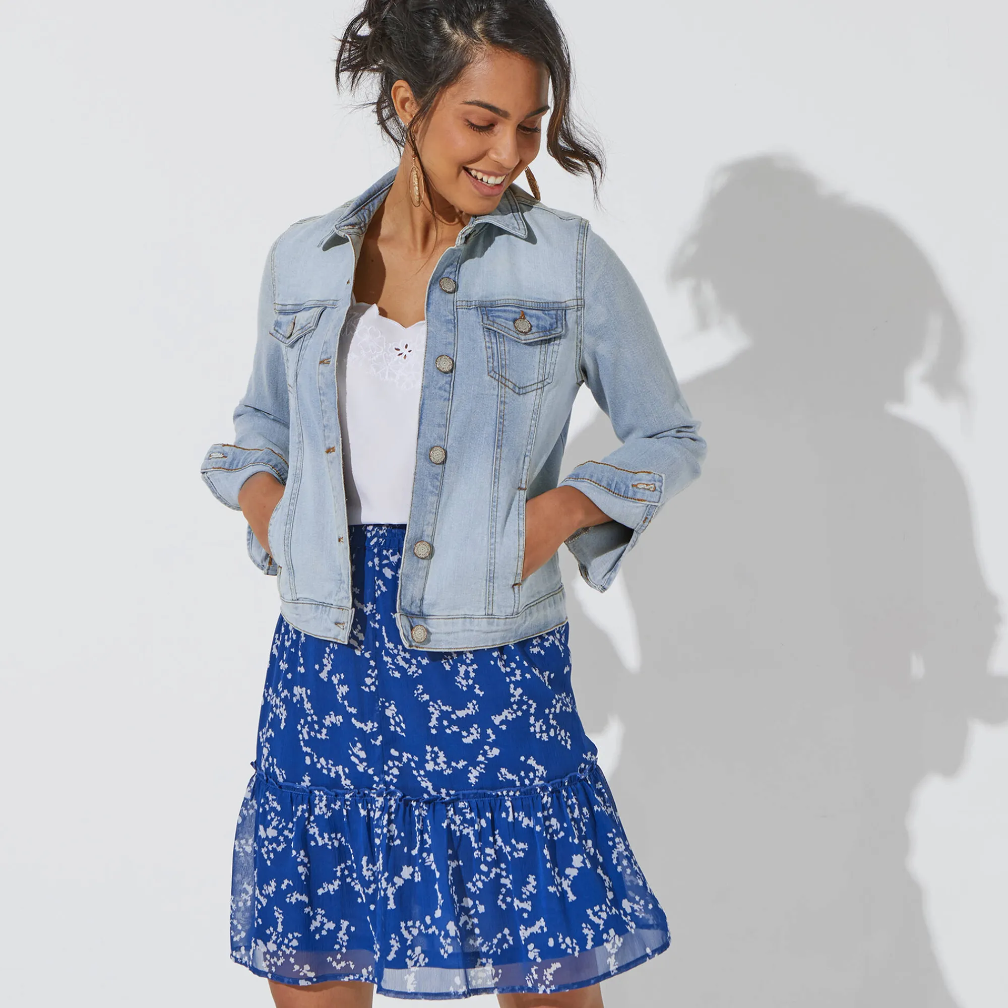 Jas En Mantel<Blancheporte Verwassen jeansjasje bleached