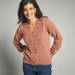 Trui En Vest<Lora Zellini Vest in ajourtricot karamel