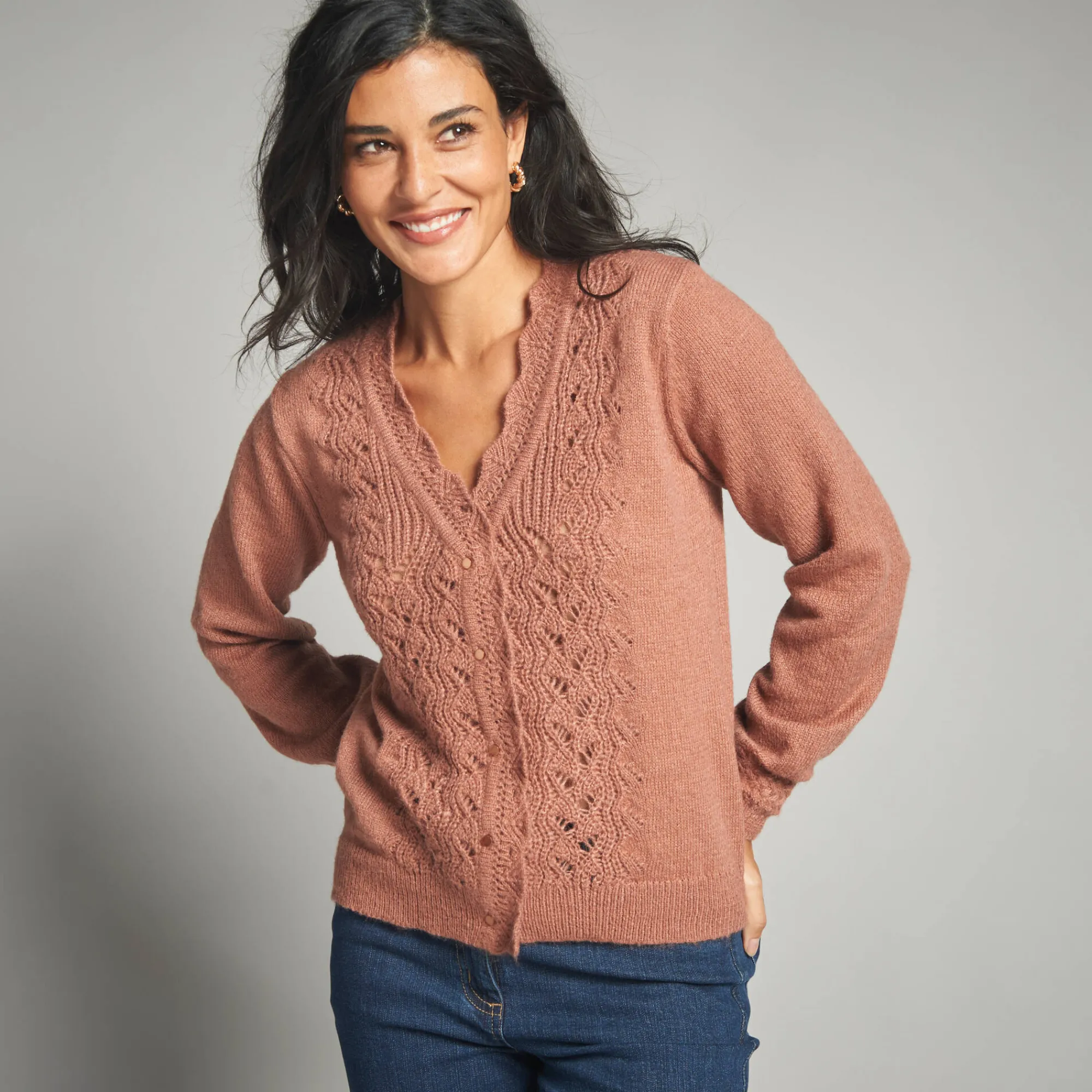 Trui En Vest<Lora Zellini Vest in ajourtricot karamel