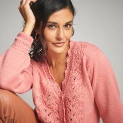 Trui En Vest<Lora Zellini Vest in ajourtricot koraal