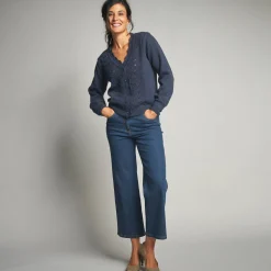 Trui En Vest<Lora Zellini Vest in ajourtricot marine