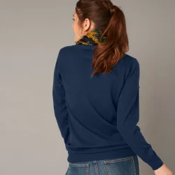 Trui En Vest<Colors&Co Vest in lamswol met V-hals en knoopsluiting marine