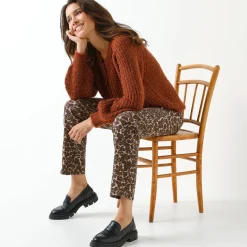 Trui En Vest<Blancheporte Vest in patenttricot met glansdraad chocolade