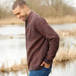 Trui En Vest<Blancheporte Vest in patenttricot met rits, 30% wol gespikkeld oranje