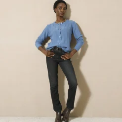 Trui En Vest<Blancheporte Vest in tricot met streepeffect jeansblauw
