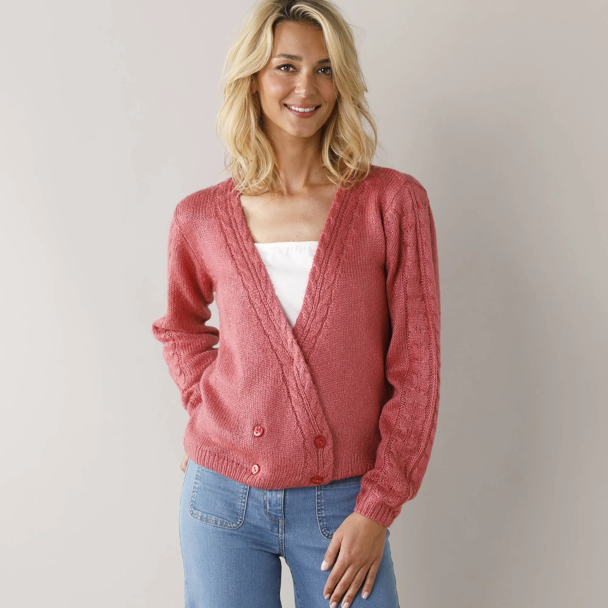 Trui En Vest<Blancheporte Vest in wikkelstijl roze