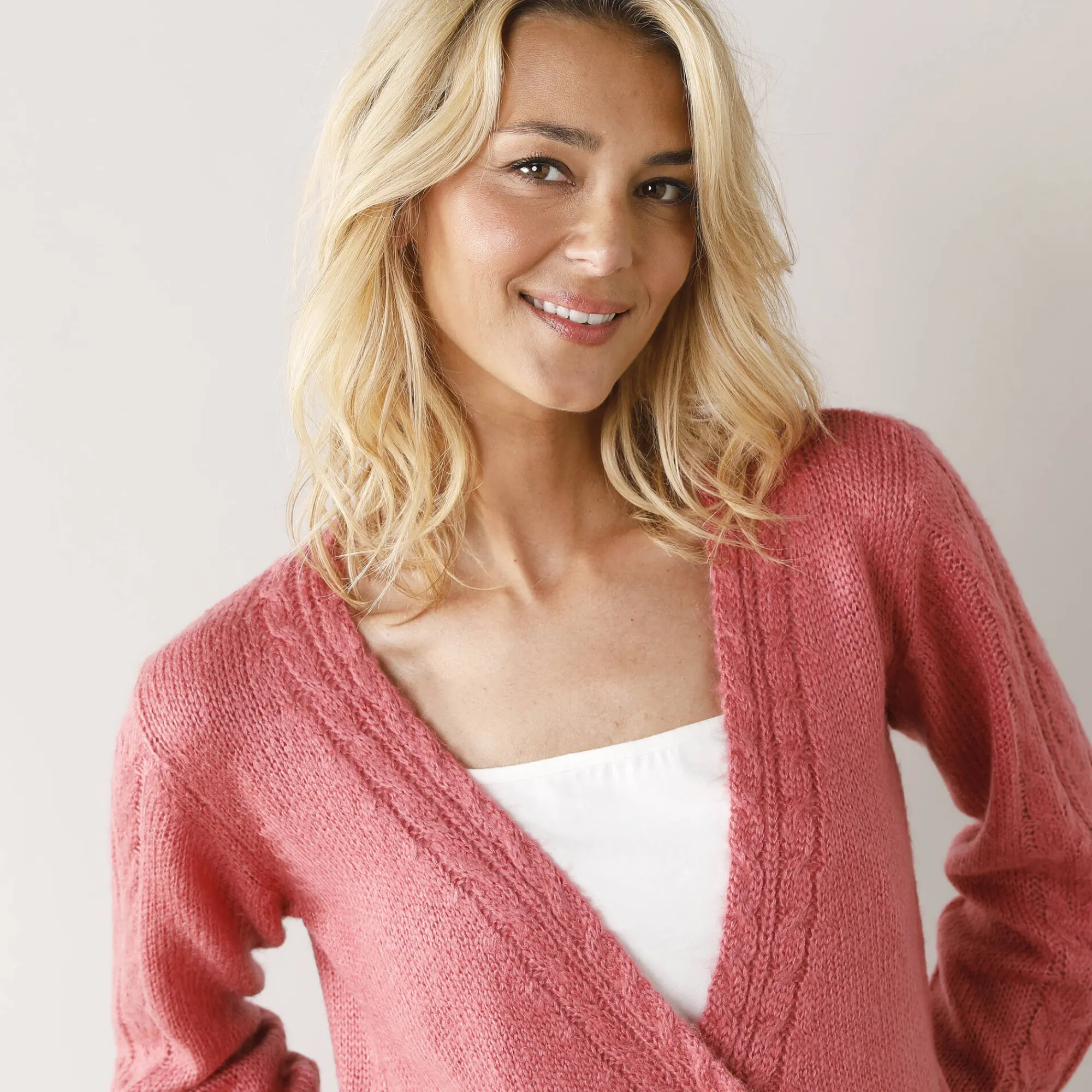 Trui En Vest<Blancheporte Vest in wikkelstijl roze