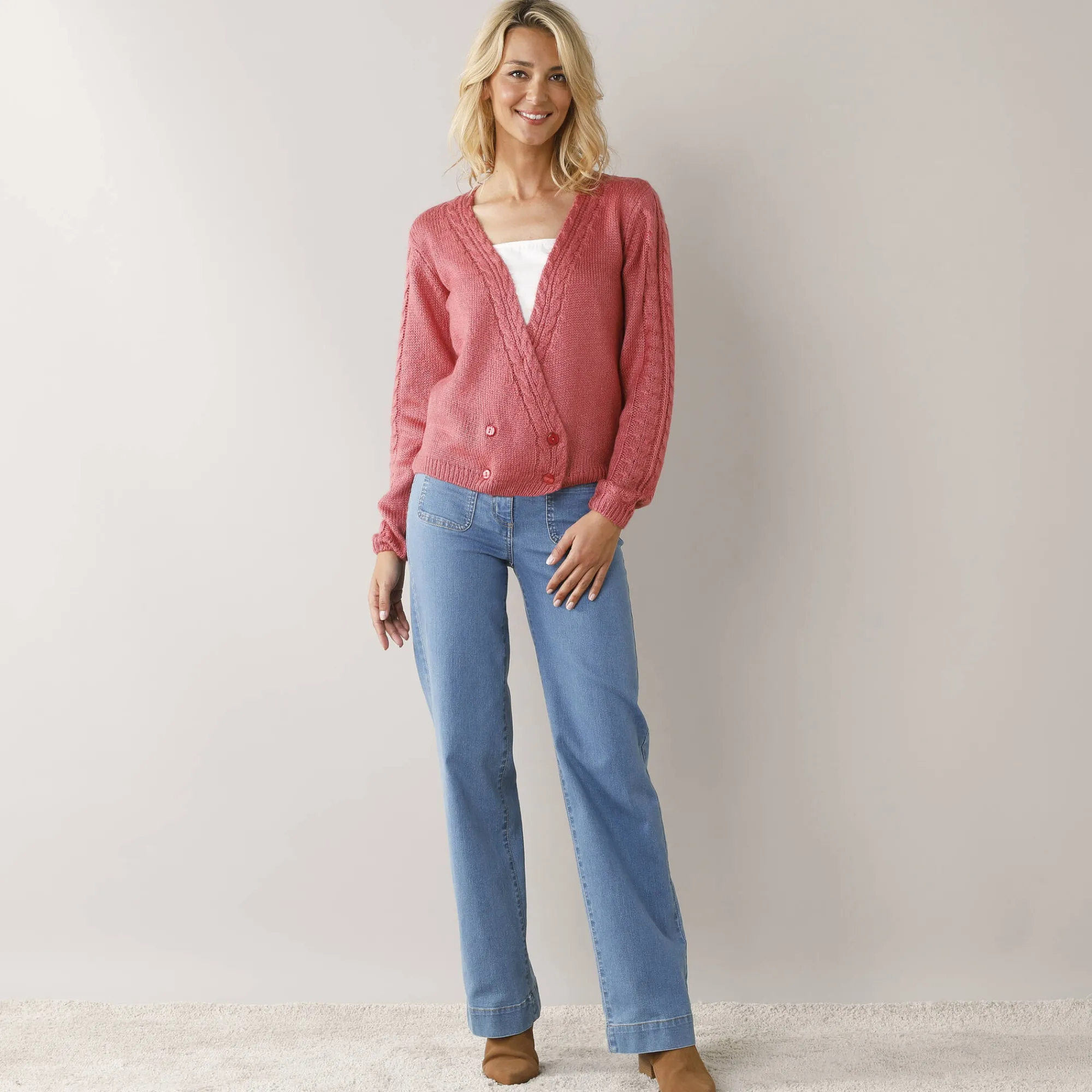 Trui En Vest<Blancheporte Vest in wikkelstijl roze