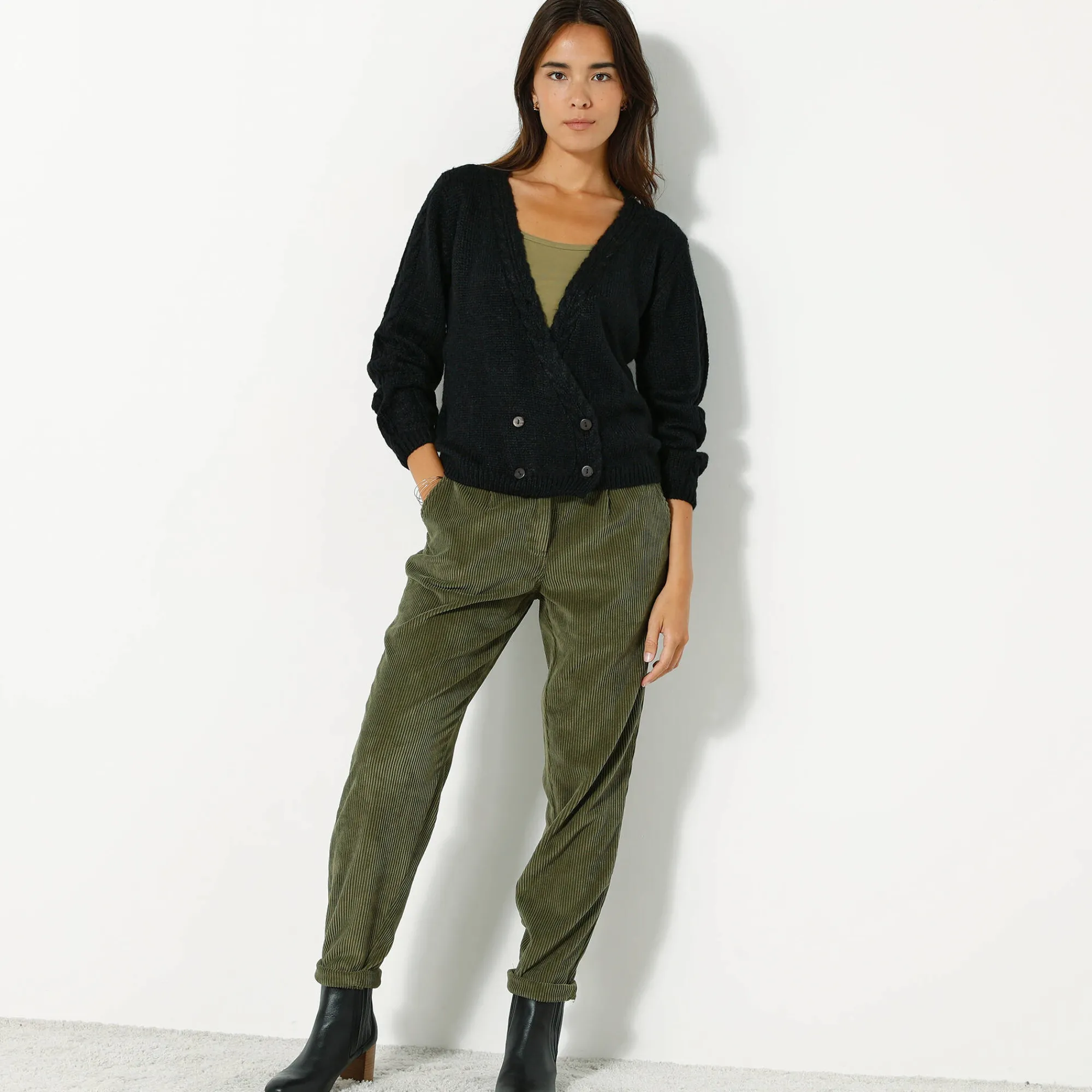 Trui En Vest<Blancheporte Vest in wikkelstijl zwart