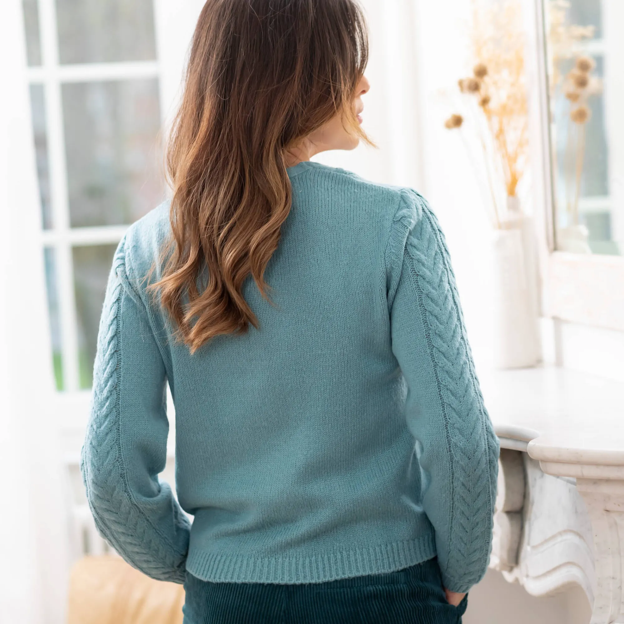 Trui En Vest<Blancheporte Vest in wikkelstijl gletsjerblauw