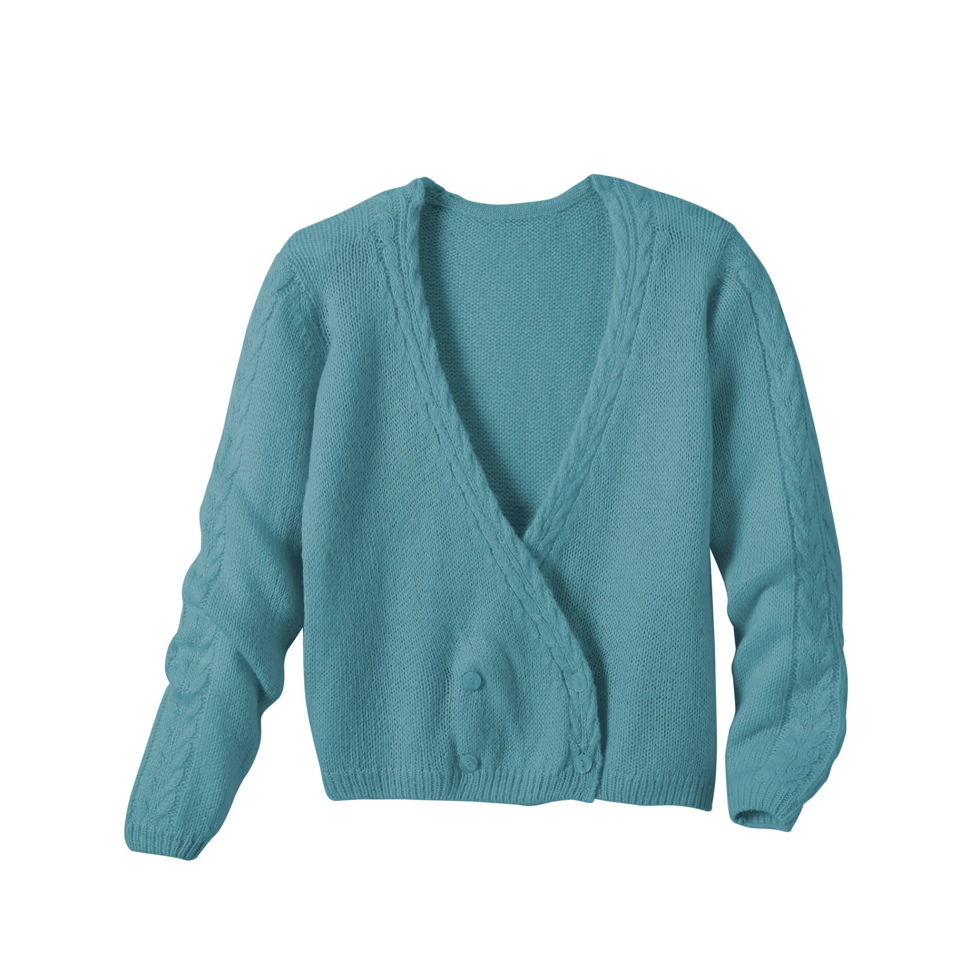 Trui En Vest<Blancheporte Vest in wikkelstijl gletsjerblauw