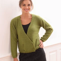 Trui En Vest<Blancheporte Vest in wikkelstijl mosgroen