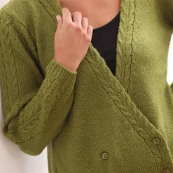Trui En Vest<Blancheporte Vest in wikkelstijl mosgroen