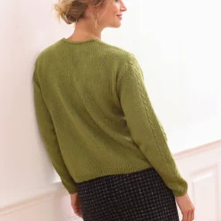 Trui En Vest<Blancheporte Vest in wikkelstijl mosgroen
