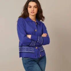 Trui En Vest<Blancheporte Vest met detail in jacquard korenbloem