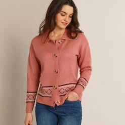 Trui En Vest<Blancheporte Vest met detail in jacquard grijsroze