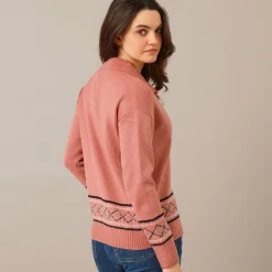 Trui En Vest<Blancheporte Vest met detail in jacquard grijsroze