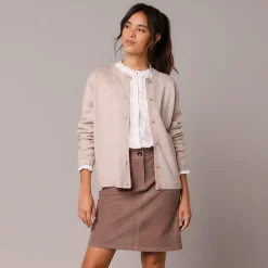 Trui En Vest<Blancheporte Vest met fantasieknopen, zachte touch chiné beige