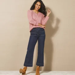 Trui En Vest<Blancheporte Vest met fantasieknopen, zachte touch chiné roze