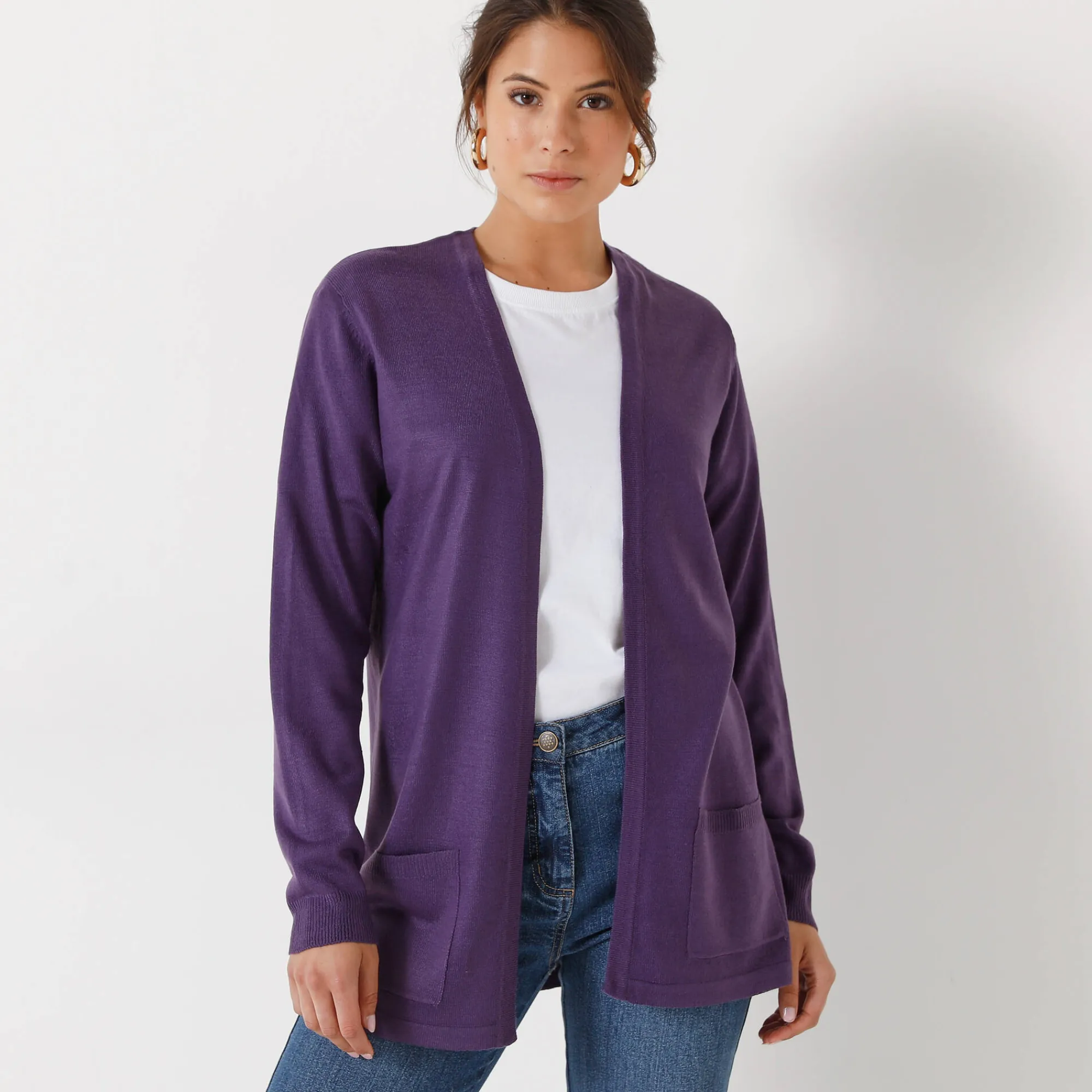 Trui En Vest<Blancheporte Vest met kasjmiertouch aubergine