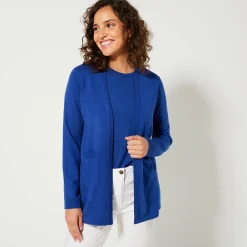 Trui En Vest<Blancheporte Vest met kasjmiertouch felblauw