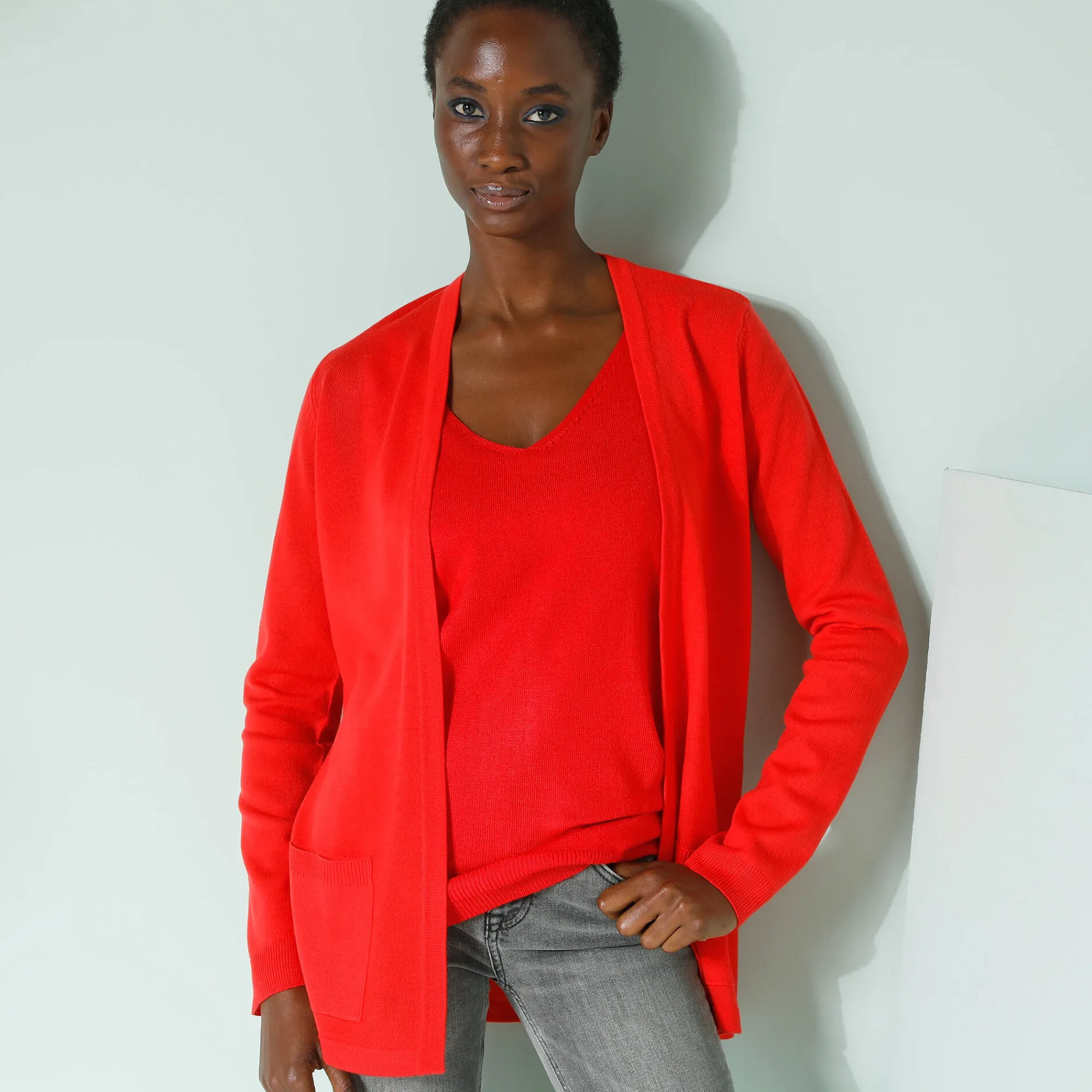 Trui En Vest<Blancheporte Vest met kasjmiertouch rood