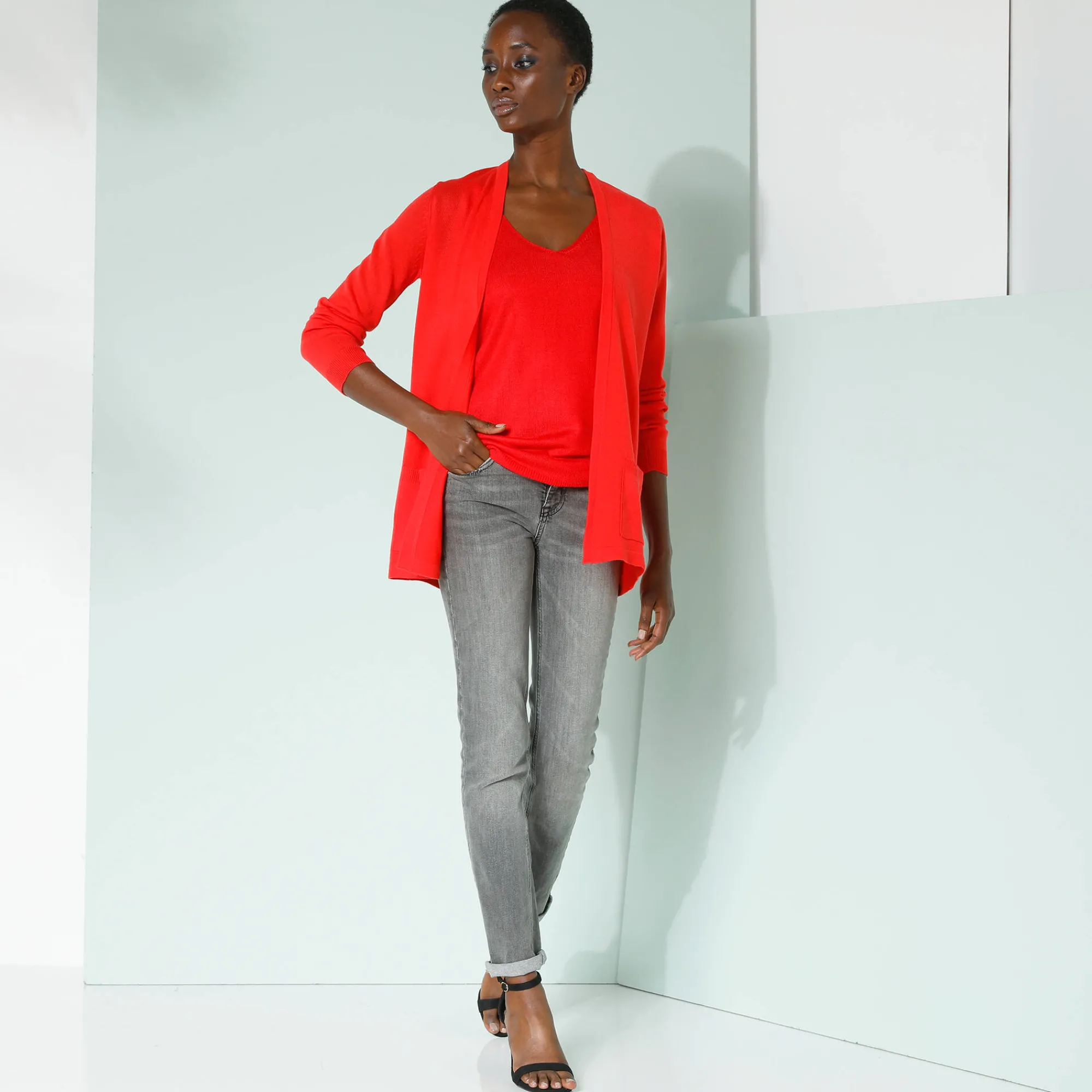 Trui En Vest<Blancheporte Vest met kasjmiertouch rood