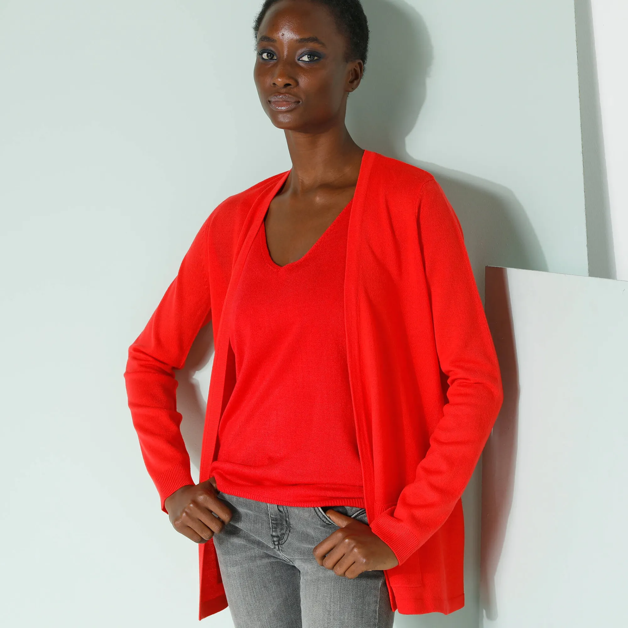 Trui En Vest<Blancheporte Vest met kasjmiertouch rood