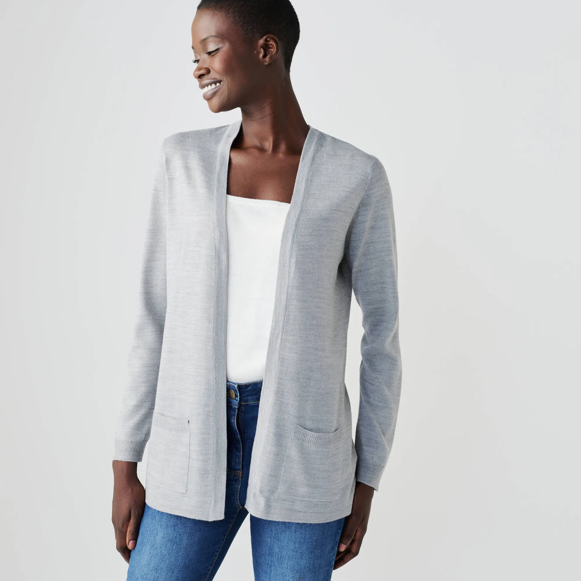 Trui En Vest<Blancheporte Vest met kasjmiertouch chiné grijs