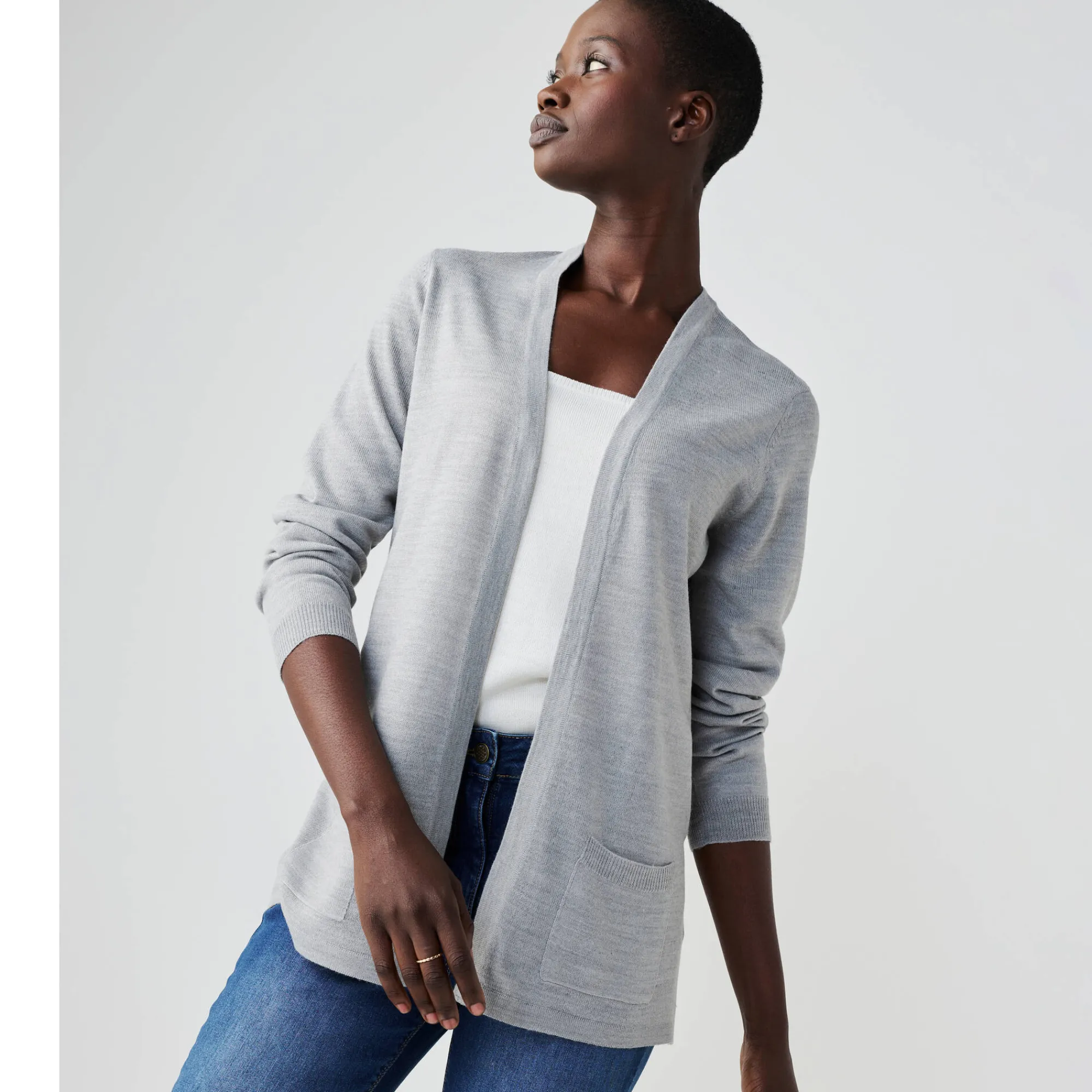 Trui En Vest<Blancheporte Vest met kasjmiertouch chiné grijs