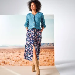 Trui En Vest<Blancheporte Vest met knoopsluiting, ajourtricot met zachte touch gletsjerblauw