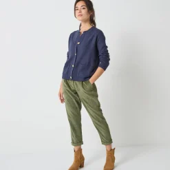 Trui En Vest<Blancheporte Vest met knopen en lange mouwen, fantasietricot marine