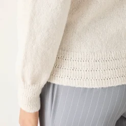 Trui En Vest<Blancheporte Vest met knopen en ronde hals, fantasietricot ecru