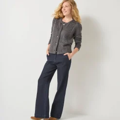 Feestoutfits Dames|Trui En Vest<Blancheporte Vest met knopen in fantasietricot antraciet