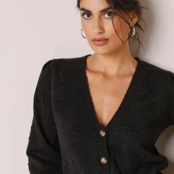 Feestoutfits Dames|Trui En Vest<Blancheporte Vest met knopen in fantasietricot zwart