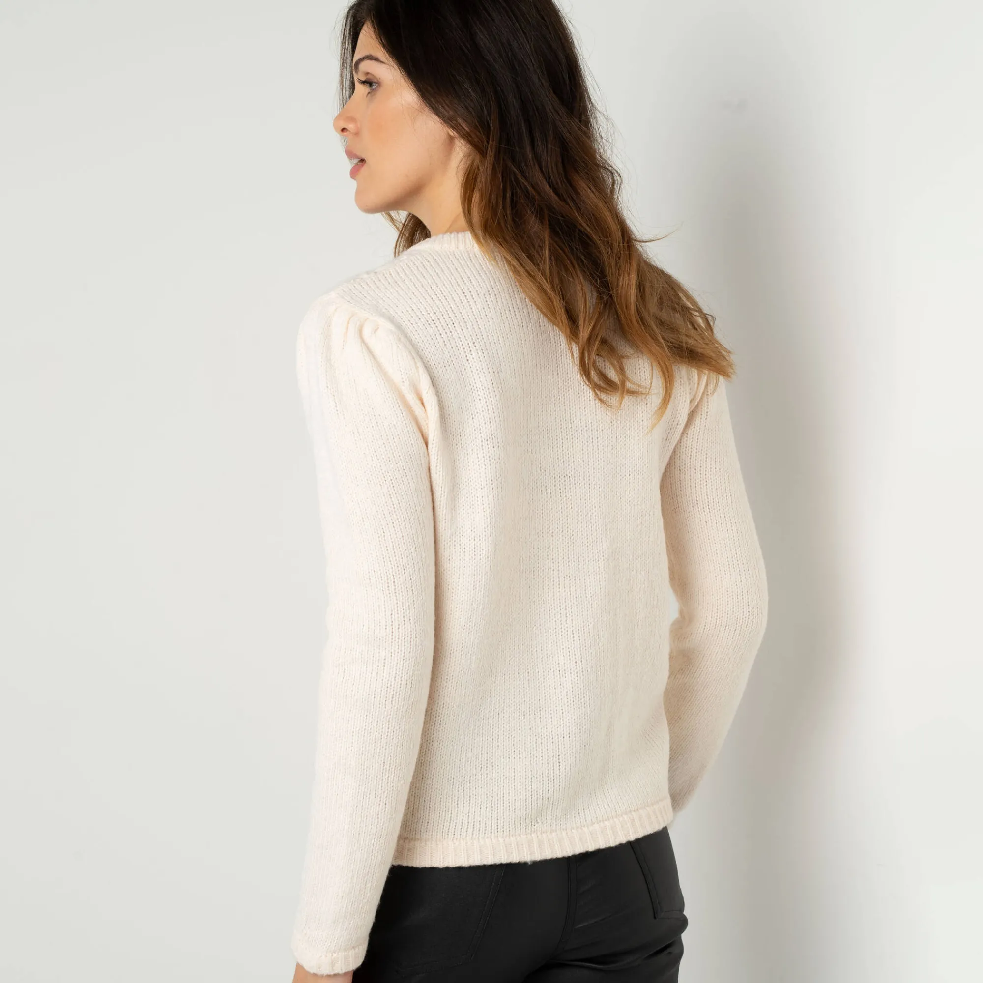 Feestoutfits Dames|Trui En Vest<Blancheporte Vest met knopen in fantasietricot ecru