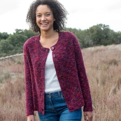 Trui En Vest<Blancheporte Vest met knopen in lusjestricot pruim