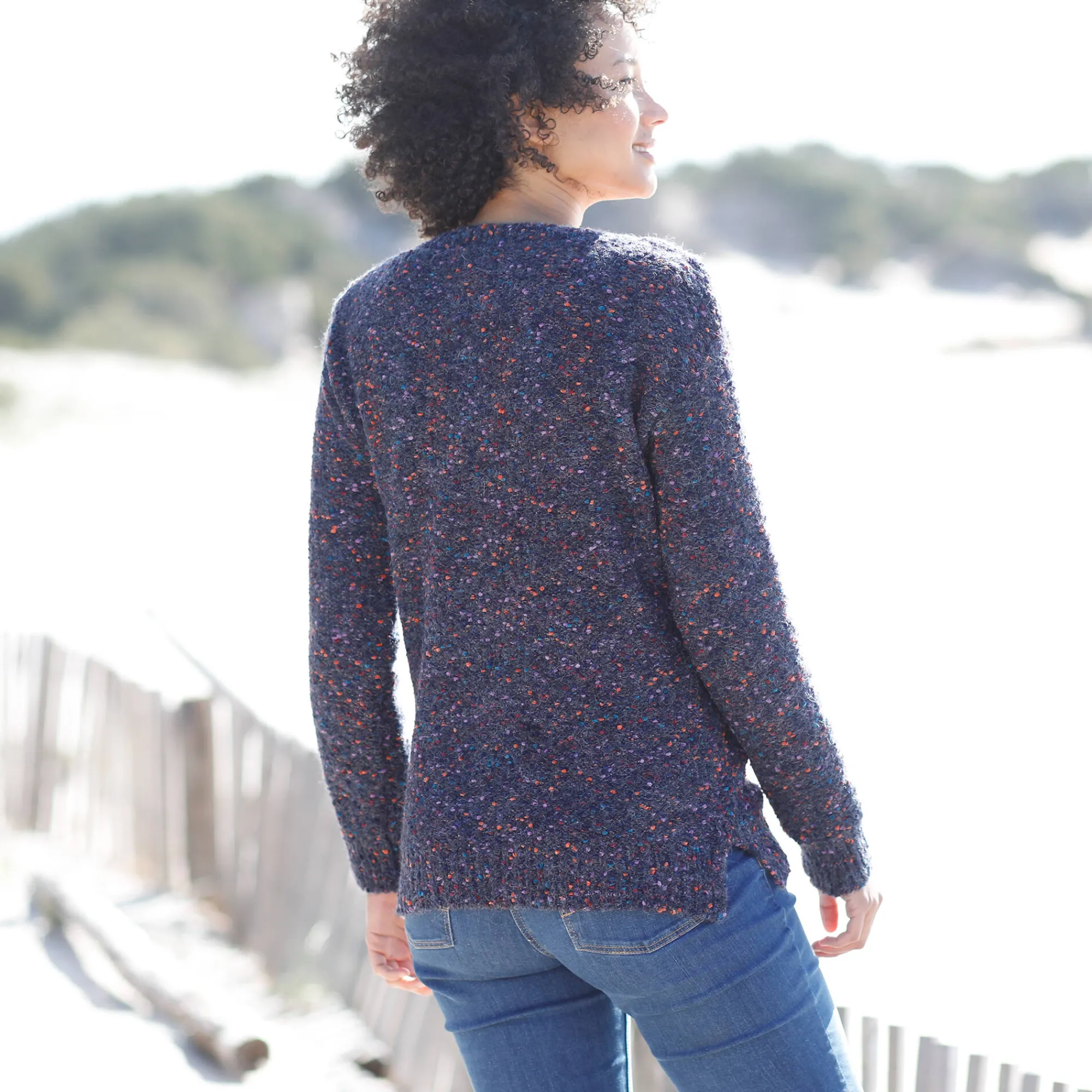 Trui En Vest<Blancheporte Vest met knopen in lusjestricot marine