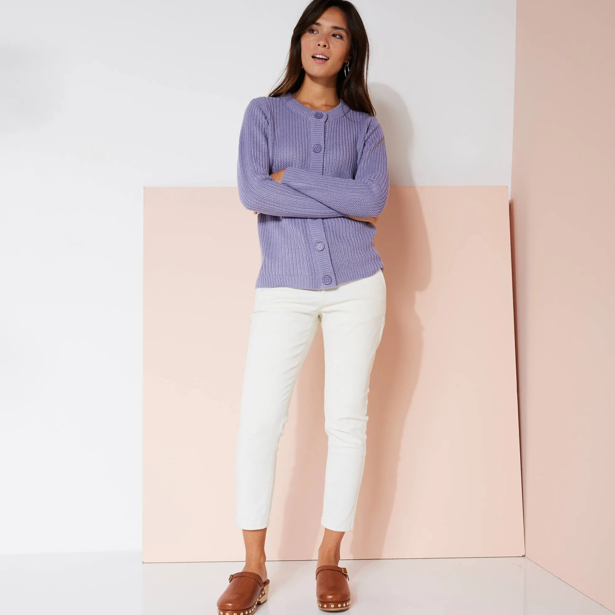 Trui En Vest<Blancheporte Vest met knopen in patenttricot parma