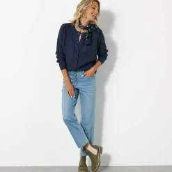 Trui En Vest<Blancheporte Vest met knopen in patenttricot marine