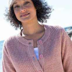 Trui En Vest<Blancheporte Vest met knopen in patenttricot chiné rozenhout