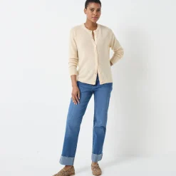 Trui En Vest<Blancheporte Vest met knopen, mix van wol en mohair beige