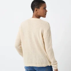 Trui En Vest<Blancheporte Vest met knopen, mix van wol en mohair beige