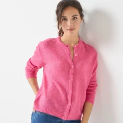 Trui En Vest<Blancheporte Vest met knopen, mix van wol en mohair roze