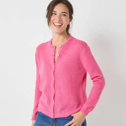 Trui En Vest<Blancheporte Vest met knopen, mix van wol en mohair roze