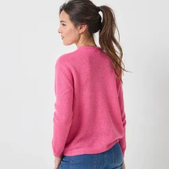 Trui En Vest<Blancheporte Vest met knopen, mix van wol en mohair roze