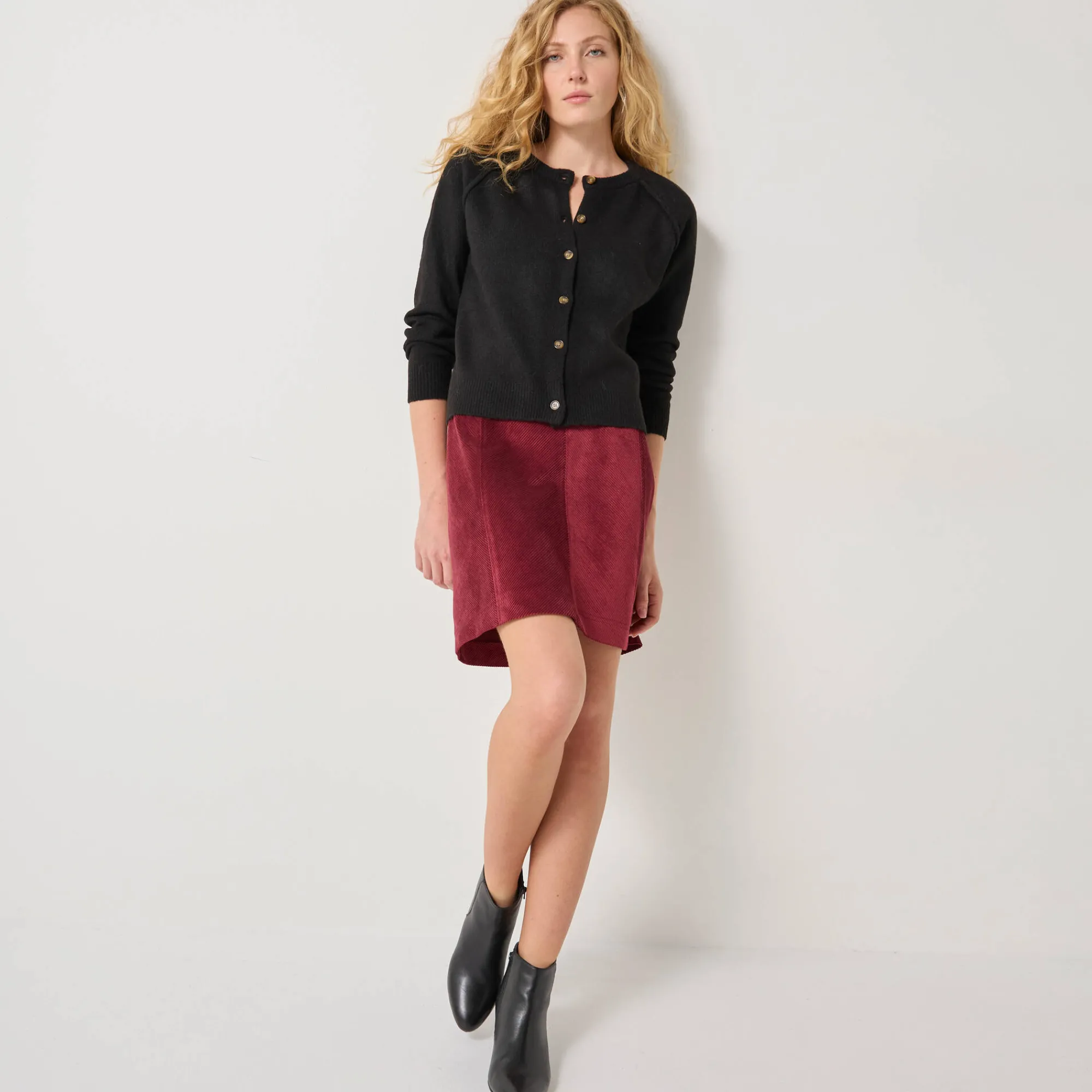 Trui En Vest<Blancheporte Vest met knopen, streelzacht tricot in wolmengelin zwart