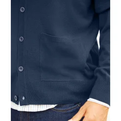 Trui En Vest<Blancheporte Vest met lange mouwen en knopen marine