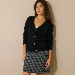 Trui En Vest<Blancheporte Vest met officiersknopen, loose volume zwart