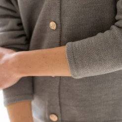 Trui En Vest<Blancheporte Vest met officiersknopen, loose volume chiné grijs